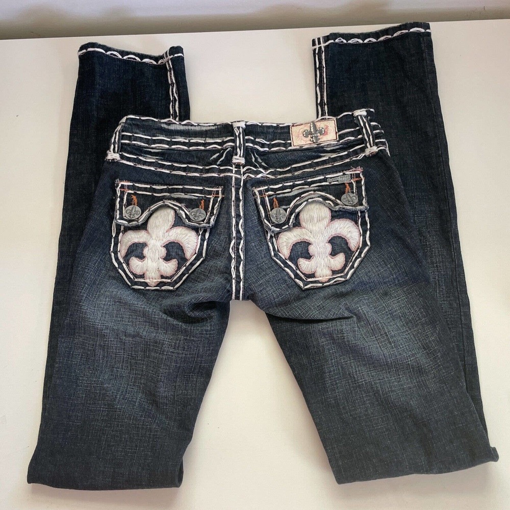 Laguna Beach Embellished Medium Wash Women's Jeans Size 26 USA 35” Inseam USA
